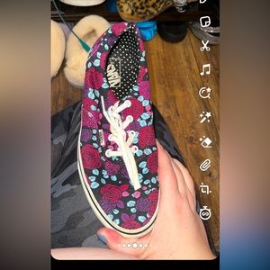 Vans size 10 flower vans worn